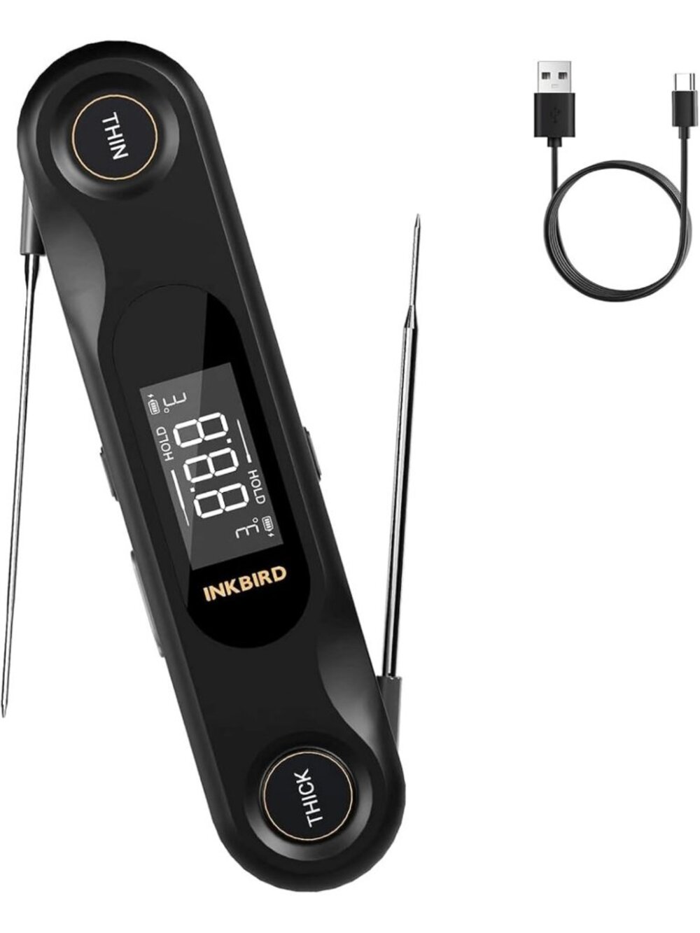 Instant Read Meat Thermometer with Dual Probes - Fast, Accurate Cooking Tool